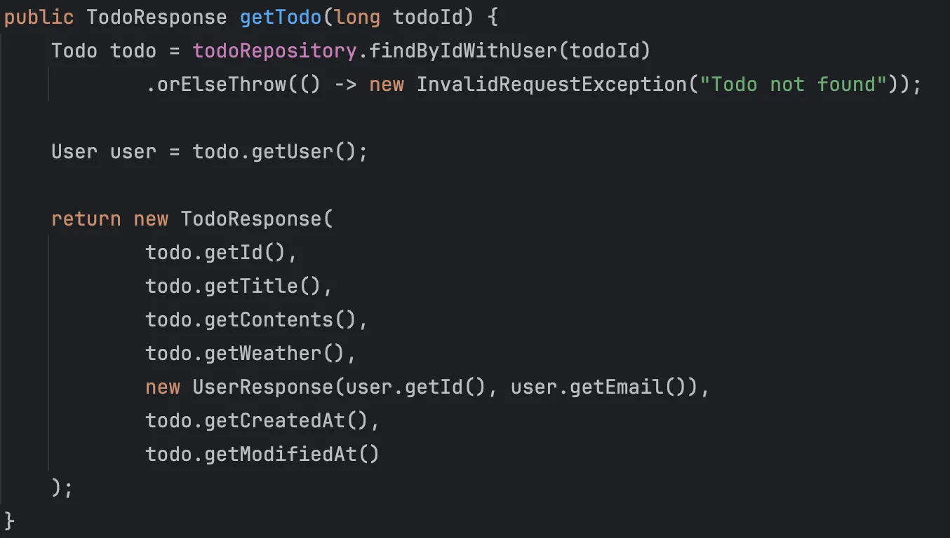 TodoService.getTodo 메소드